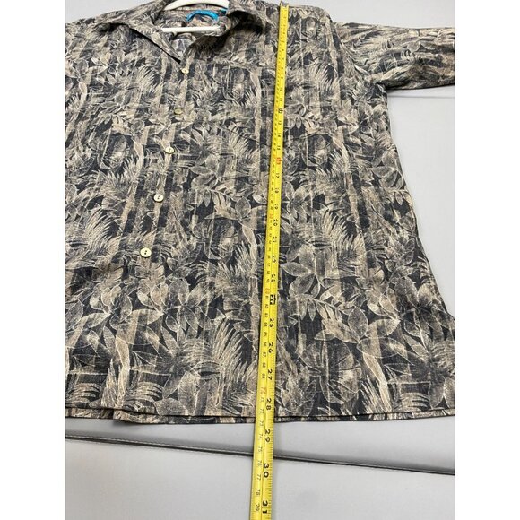 Tori Richard Hawaiian Button Down Shirt Men sz Large Floral Brown beach vacation - Picture 5 of 15